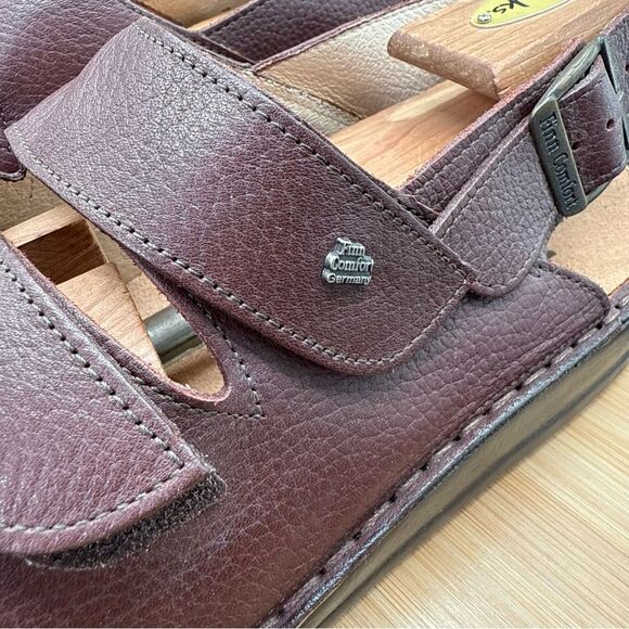 Finn Comfort Sylt Sandals Men 45 Leather Triple Strap Slingback Made in Germany main image 14